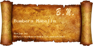 Bumbera Mabella névjegykártya